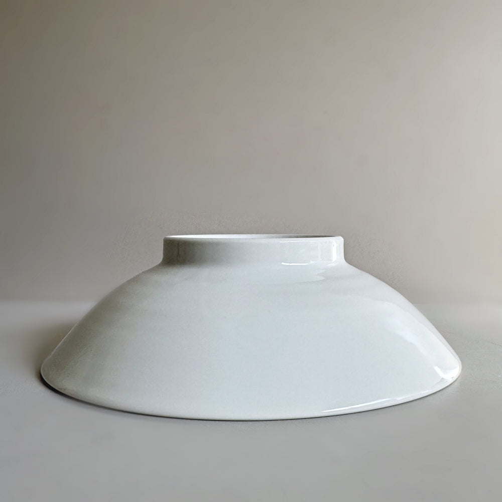 Large white porcelain bowl with cherry blossom motifs. Mino Ware. Available at Toka Ceramics.