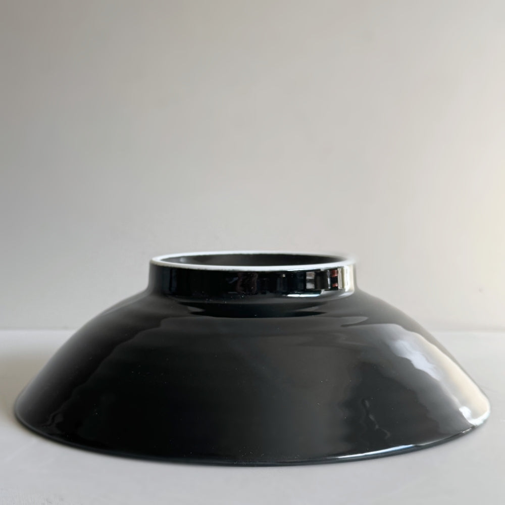 Black Mino ware bowl with cherry blossom motifs, made in Japan. Available at Toka Ceramics.