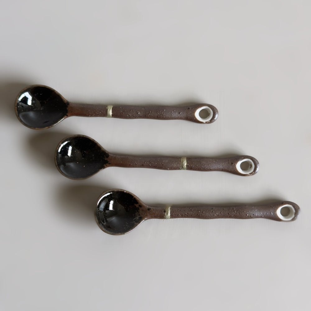 Kintsugi - Small Spoon set of 3 - Dark Brown