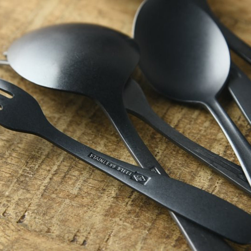 Lava Stone Matte Black Dessert Spoon