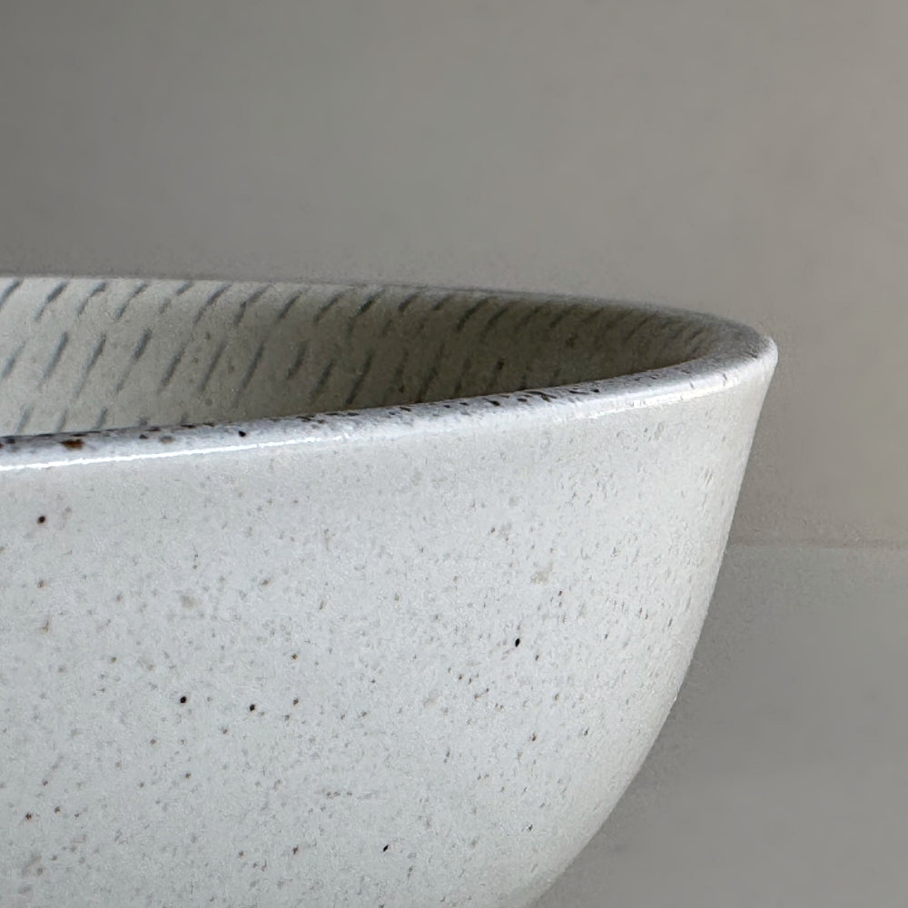 Chihaya deep noodle bow in White, mino ware. Made in Japan. Available at Toka Ceramics.