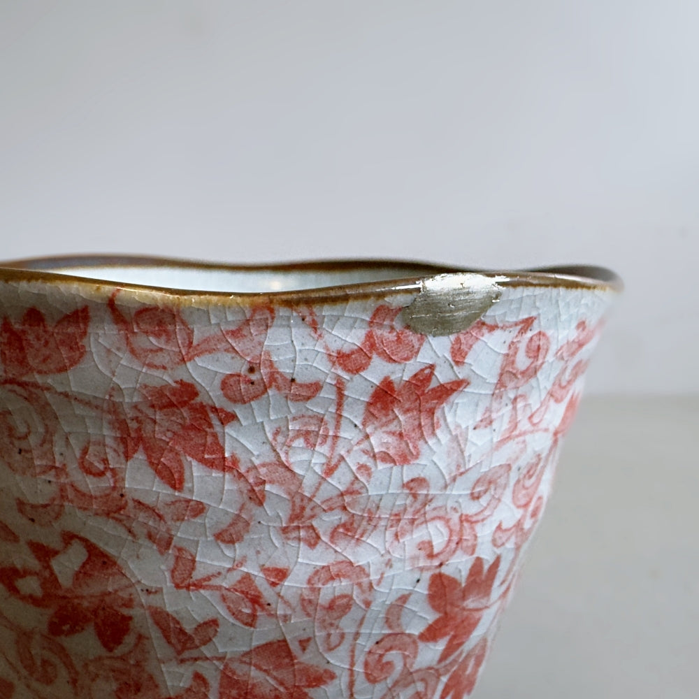 Kintsugi - Wide Rim Karakusa Tea Cup 2 - Small Rim Repair