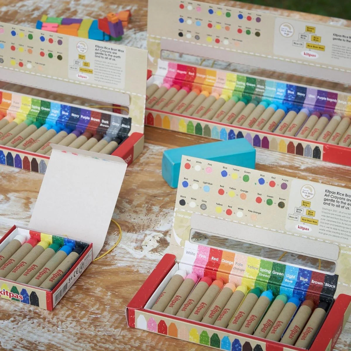 Kitpas Medium Stick Rice Wax Crayons 16 Colours