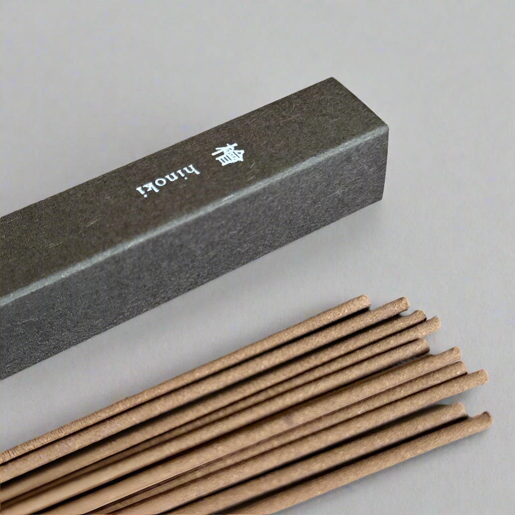 Waboku Hinoki Cypress Wood scent Japanese incense sticks by Kousaido, available at Senju Living.