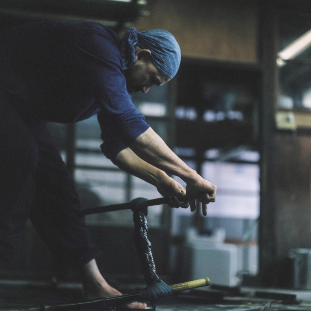 Indigo Tenugui – Arigatou (Light Blue)