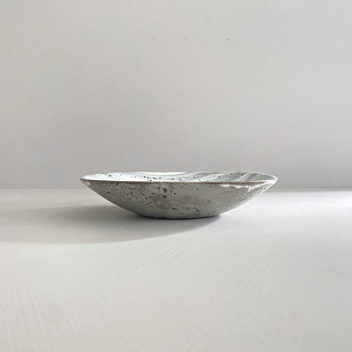 Shotoen Hakeme Small Oval Plate. Handcrafted in Japan. Available at Toka Ceramics.