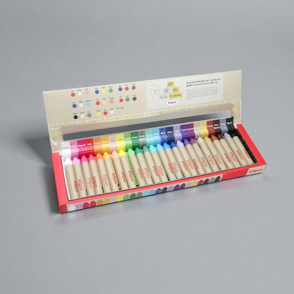 Kitpas Medium Stick Rice Wax Crayons 24 Colours