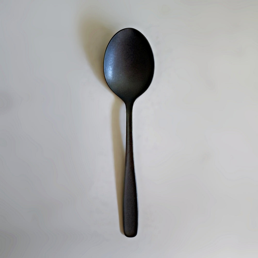 Lava Stone Matte Black Dessert Spoon