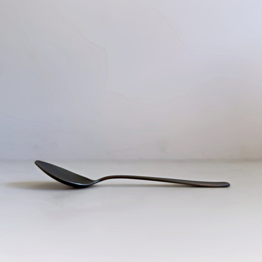 Lava Stone Matte Black Dessert Spoon