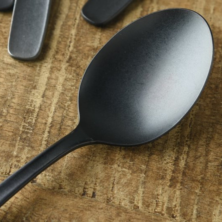 Lava Stone Matte Black Dessert Spoon