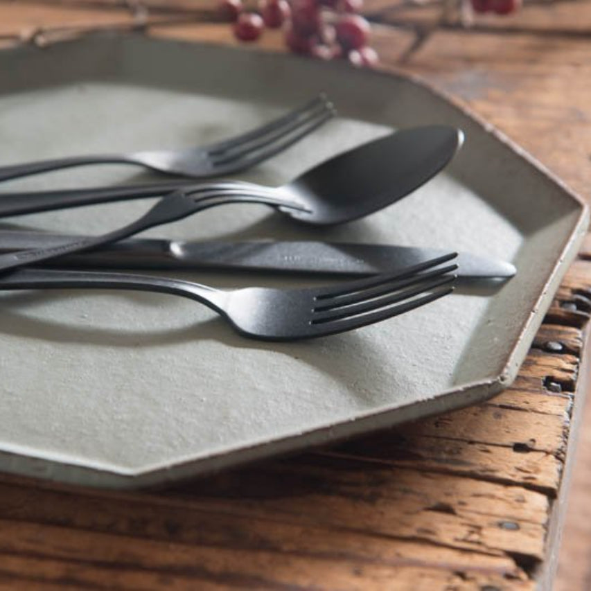 Lava Stone Matte Black Dessert Spoon