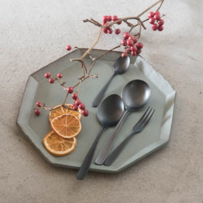 Lava Stone Matte Black Dessert Spoon