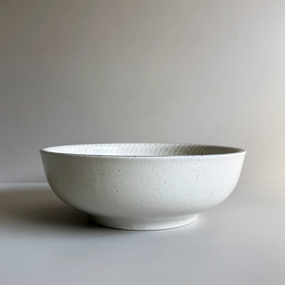 Chihaya deep noodle bow in White, mino ware. Made in Japan. Available at Toka Ceramics.