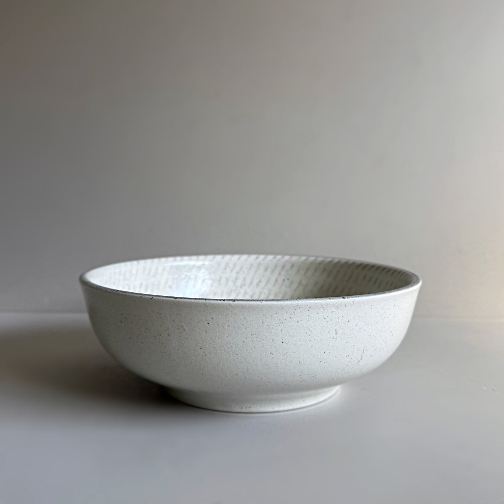Chihaya deep noodle bow in White, mino ware. Made in Japan. Available at Toka Ceramics.