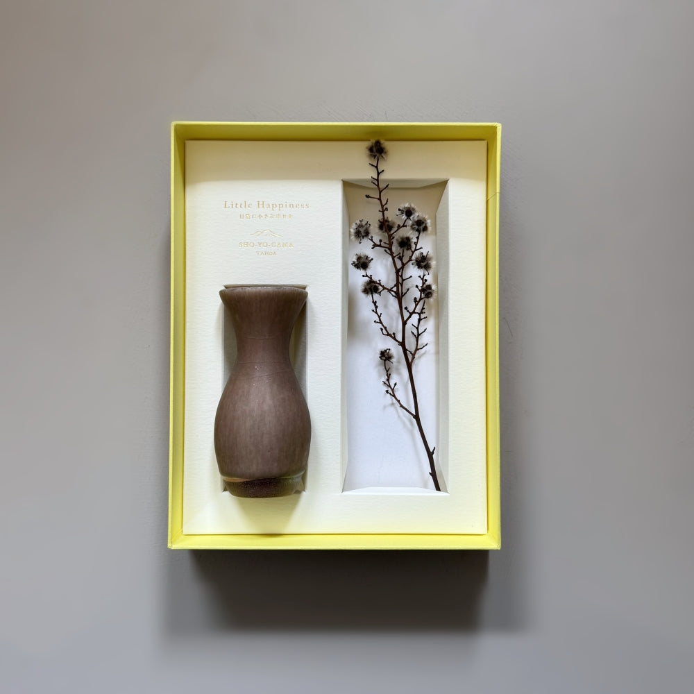 Small Vase & Dried Posy Gift Set - Chestnut no.7