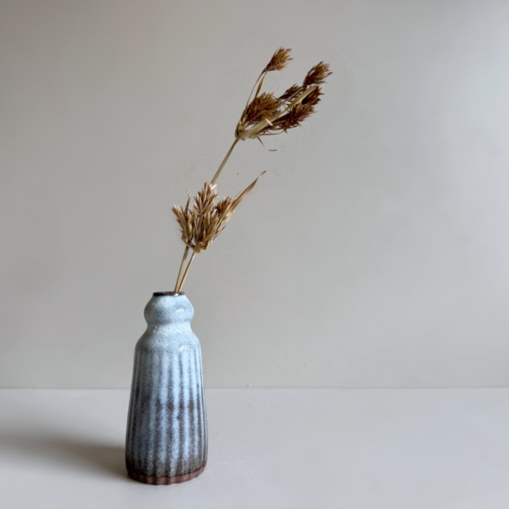 Small Vase & Dried Flower Posy Gift Set. Handmade in Japan. Tamba ware. Available at Toka Ceramics.