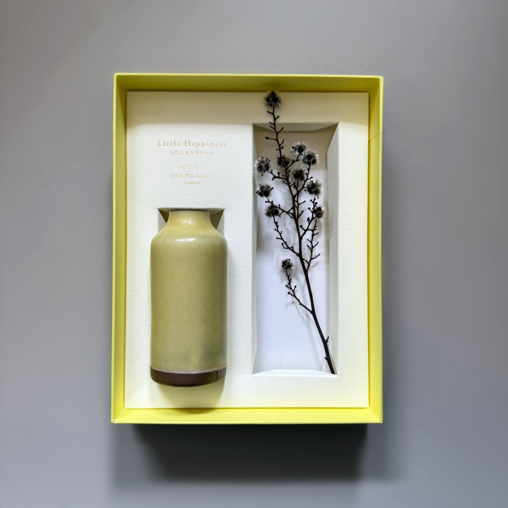 Small Vase & Dried Posy Gift Set - Yuzu no.12