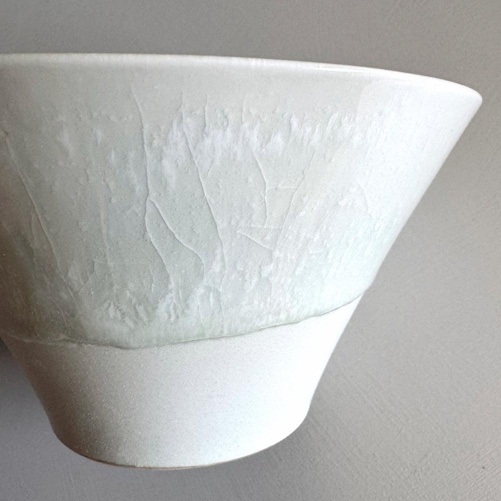 Japanese Soribachi Large Yuki Ceramic Bowl in Elegant White Colour – Handcrafted Excellence from Japan, Available at Toka Ceramics.