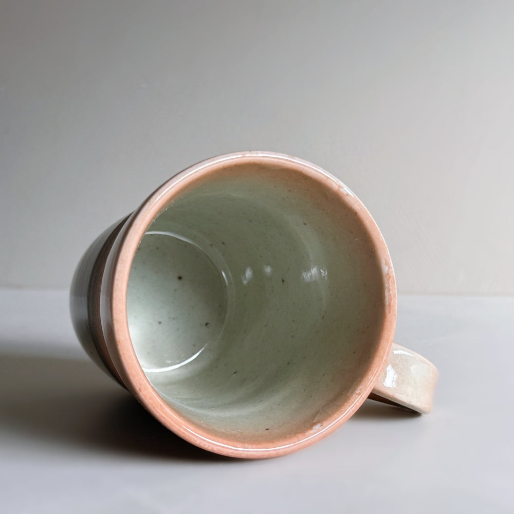 Japanese handmade mug with dragonfly motif. Made in Japan, Mino Ware. Available at Toka Ceramics.