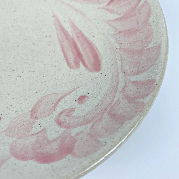 Yachimun Yonamine pastel pink plate 15cm diameter, handcrafted in Okinawa, Japan. Available at Toka Ceramics.