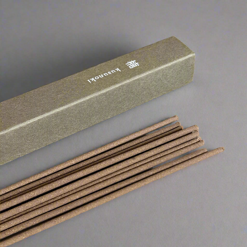 Waboku Kusunoki Camphor Laurel wood scent Japanese incense sticks by Kousaido, available at Senju Living.