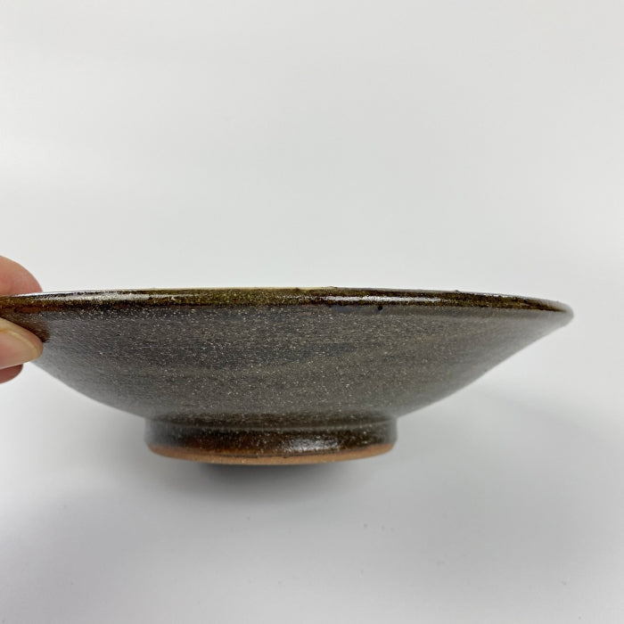 Yachimun Yonamine Karakusa Gosu and Amber 21cm, handcrafted in Okinawa, Japan. Available at Toka Ceramics.