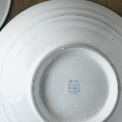 Mishima Kohiki Plate 23.7cm, made in Gifu, Japan. Mino ware. Available at Toka Ceramics.