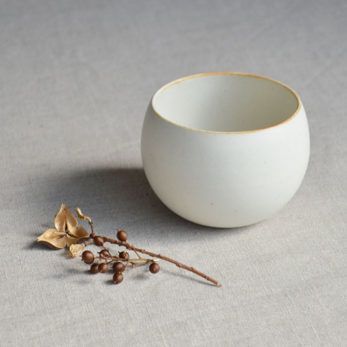 Korokoro Small Tea Cup in White made in Japan. Availabe at Toka Ceramics.