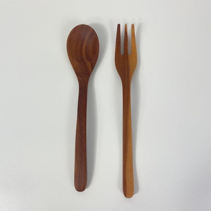 Natural wooden simple table fork from Toka Ceramics.