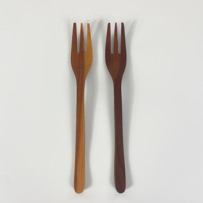 Natural wooden simple table fork from Toka Ceramics.