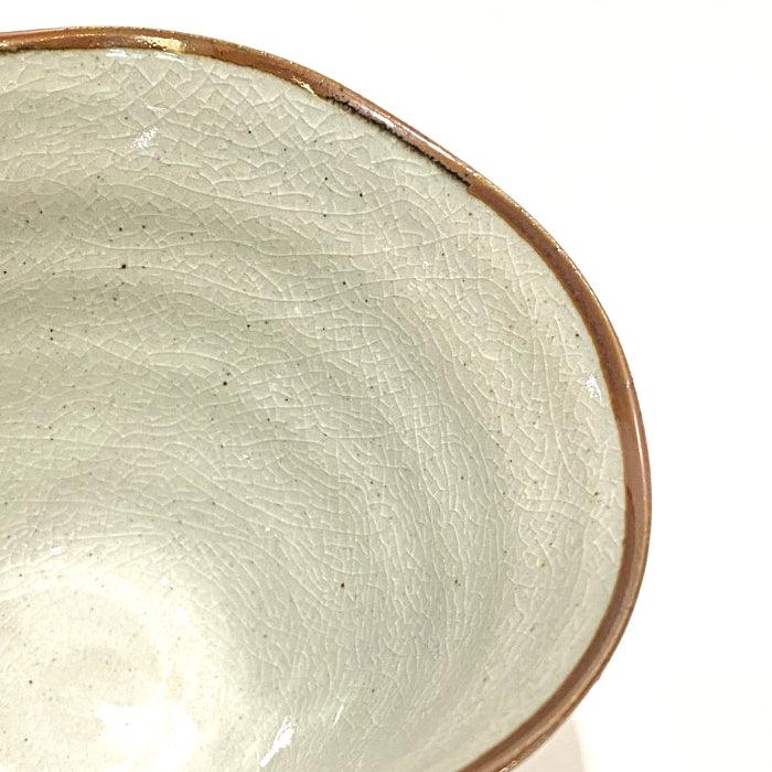 Karakusa pattern wide rim tea cup. Made in Gifu prefecture in Japan. Mino Ware. Available at Toka Ceramics.